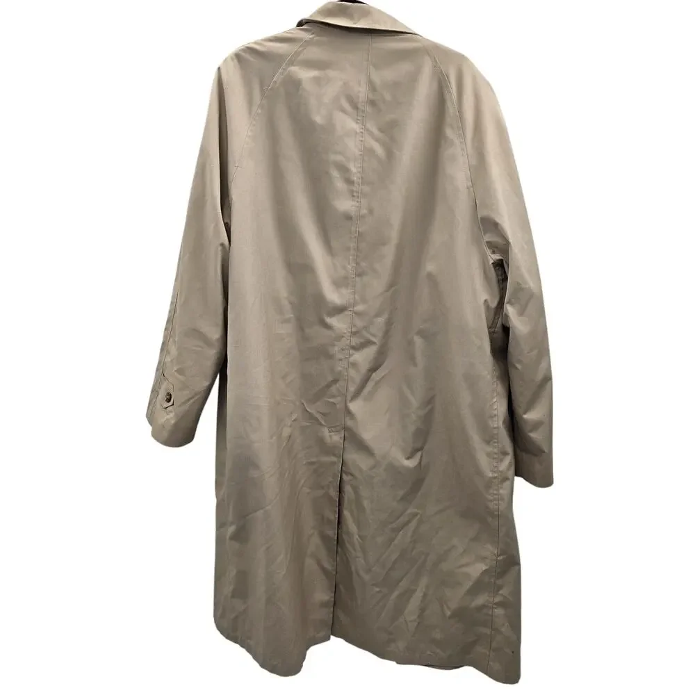Vintage Christian Dior Coat Men 44 Beige Wool Lined Classic Trench 90s Monsieur